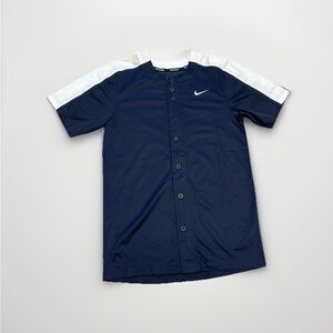 Nike Men's Baseball Stock Vapor Select Full-Button Jersey Blue S New